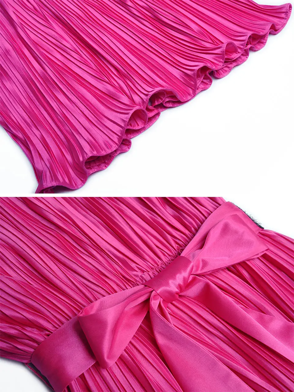 Satin Pleated Romantic Maxi Dress