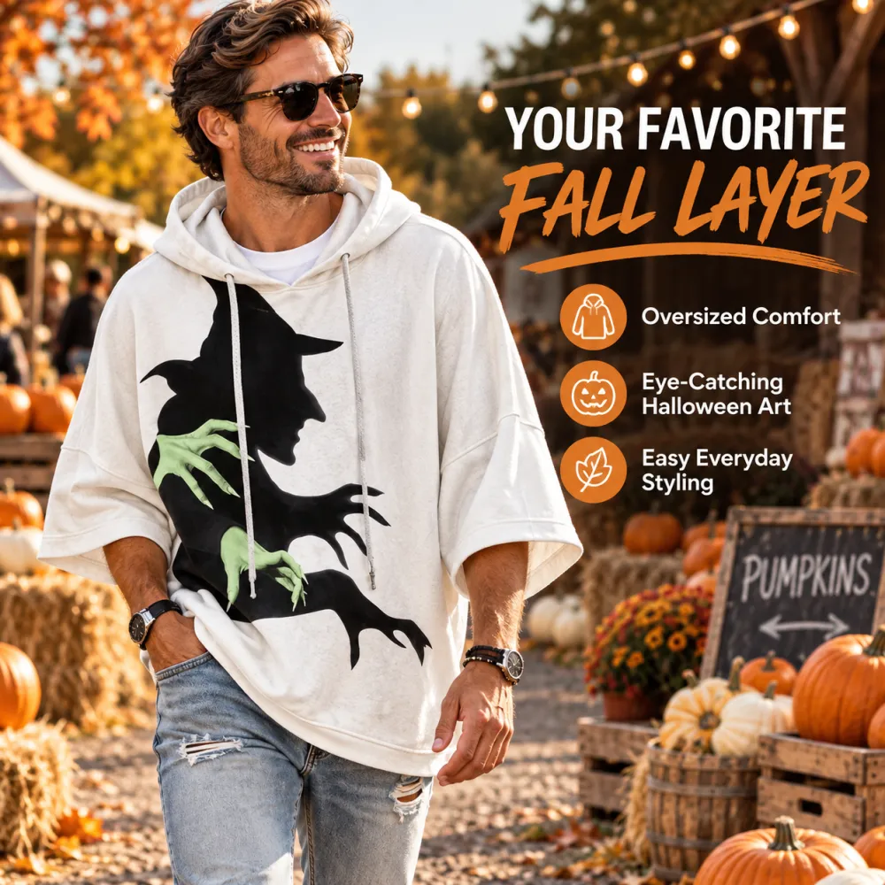 Halloween Hooded Round Neck Loose Sweatshirt