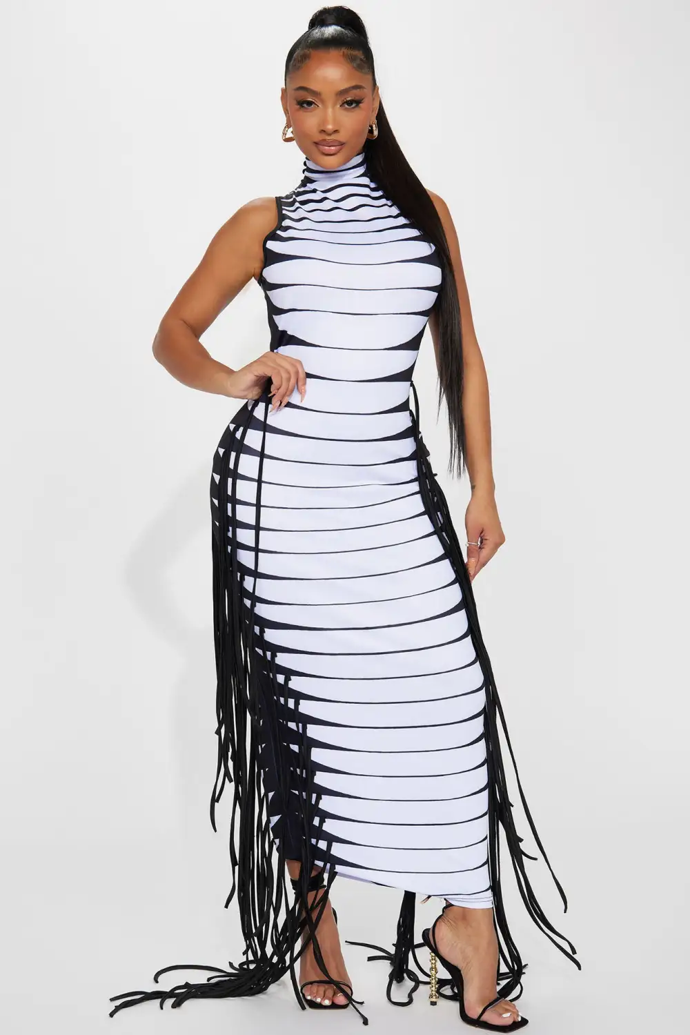 Mind Bender Maxi Dress - Black/White