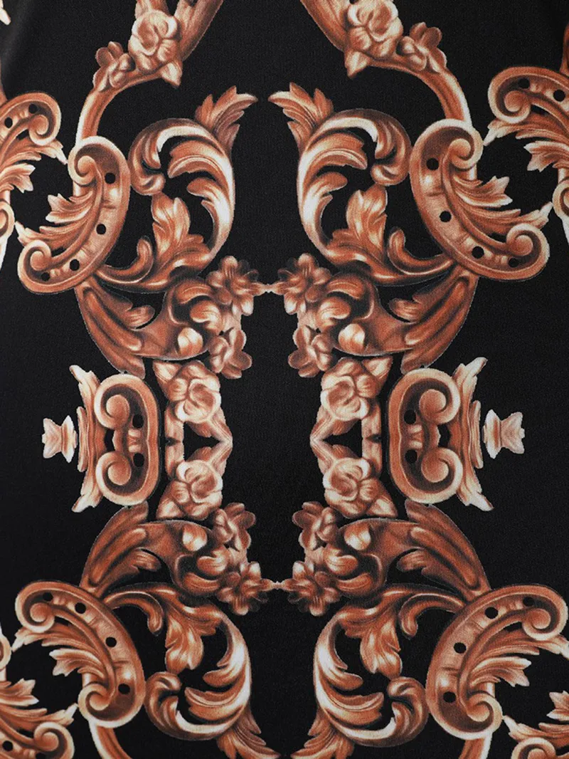 Women's Bodycon Printed Long Sleeve Dress