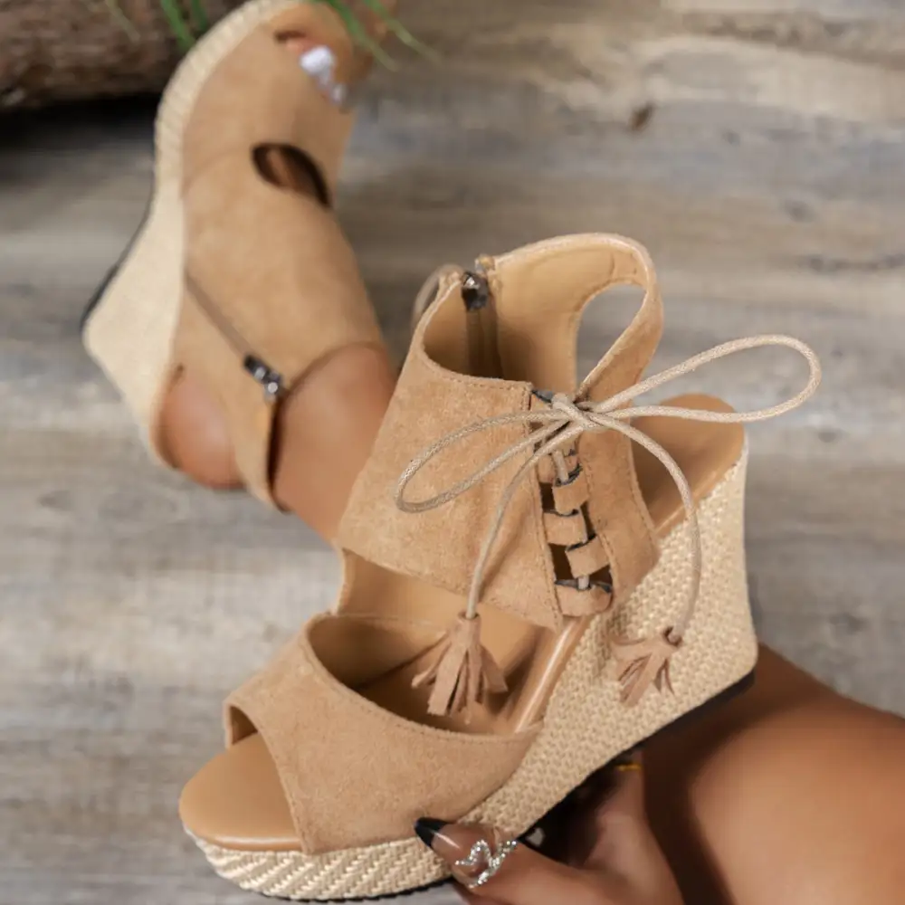 Polished Modern Open Toe Wedge Sandals