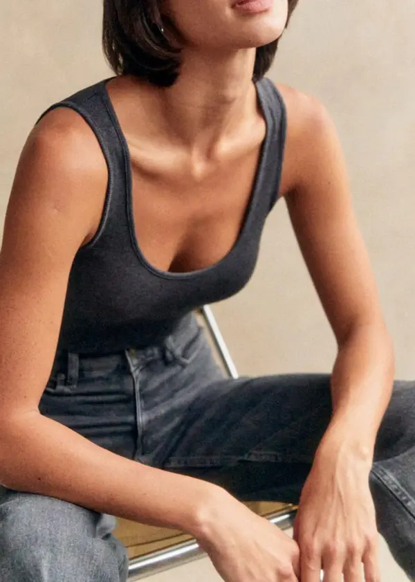 Solid Lyocell And Wool Vest