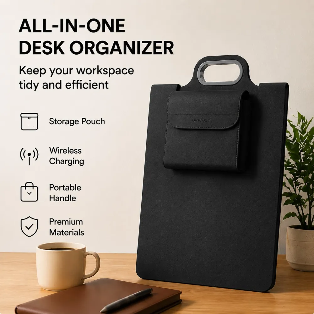 The All-In-One Mobile Workstation Sleeve | Built-In 15W Multi-Device Wireless Charger, Ergonomic Laptop Stand & Mousepad (Fits up to 16