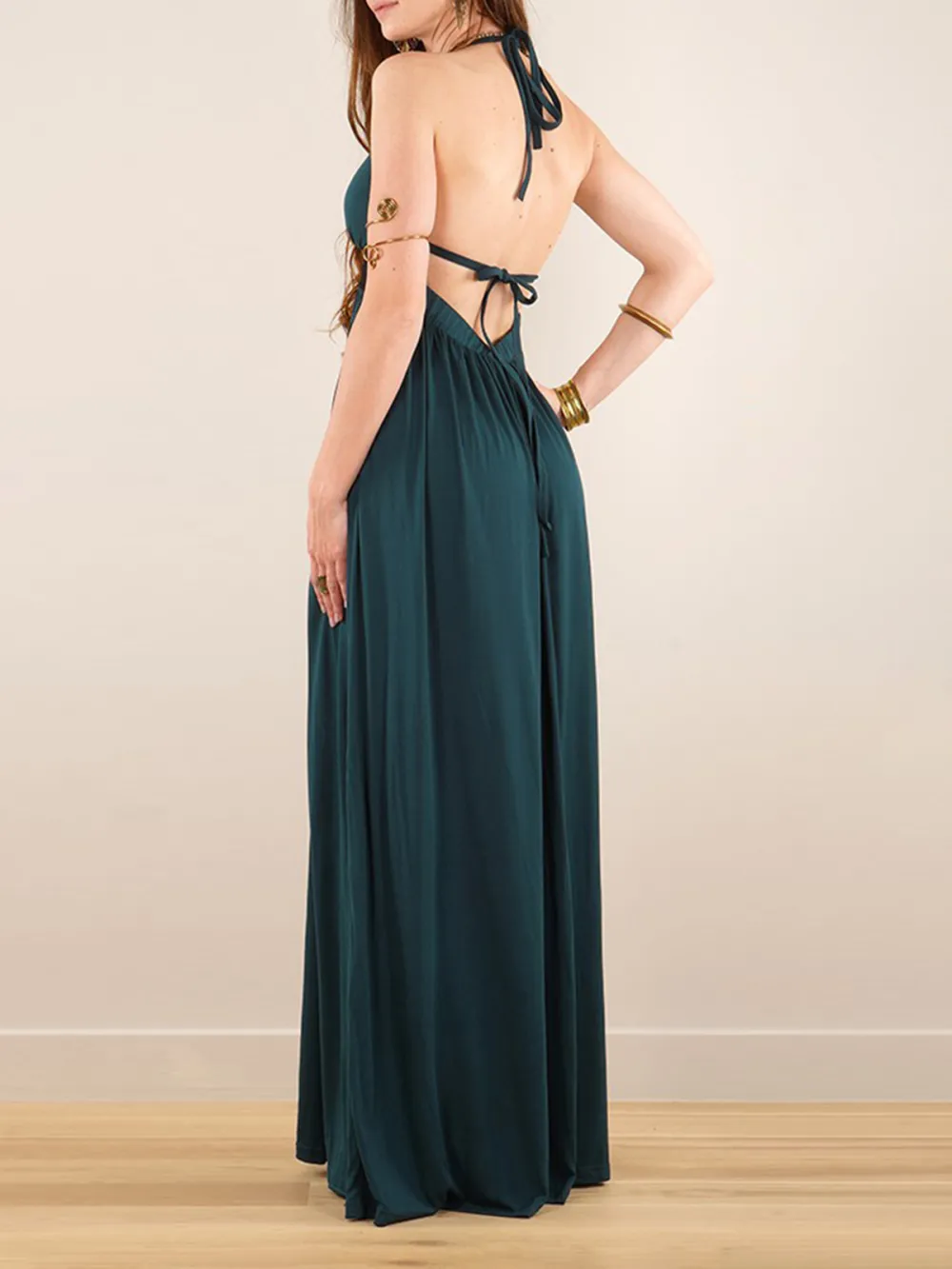 Strappy Bare Back Long Dress And Harem Pant Overalls