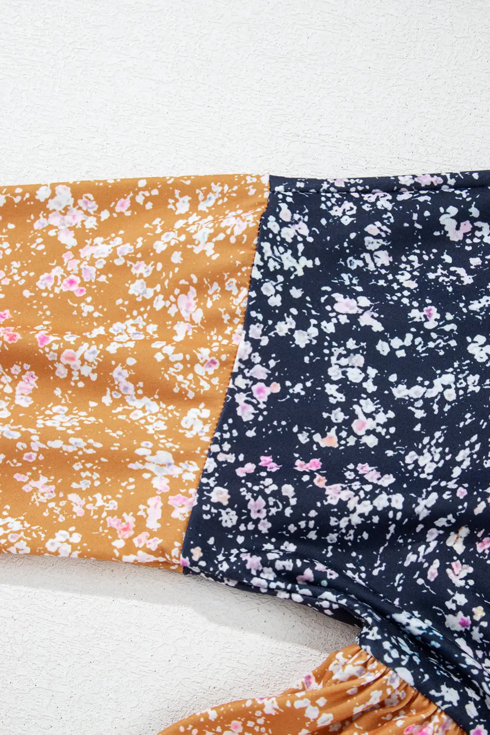 Floral Ruffled Patchwork Blouse