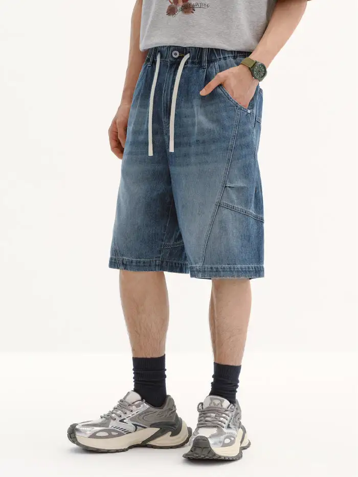 Men's Drawstring Denim Denim Shorts