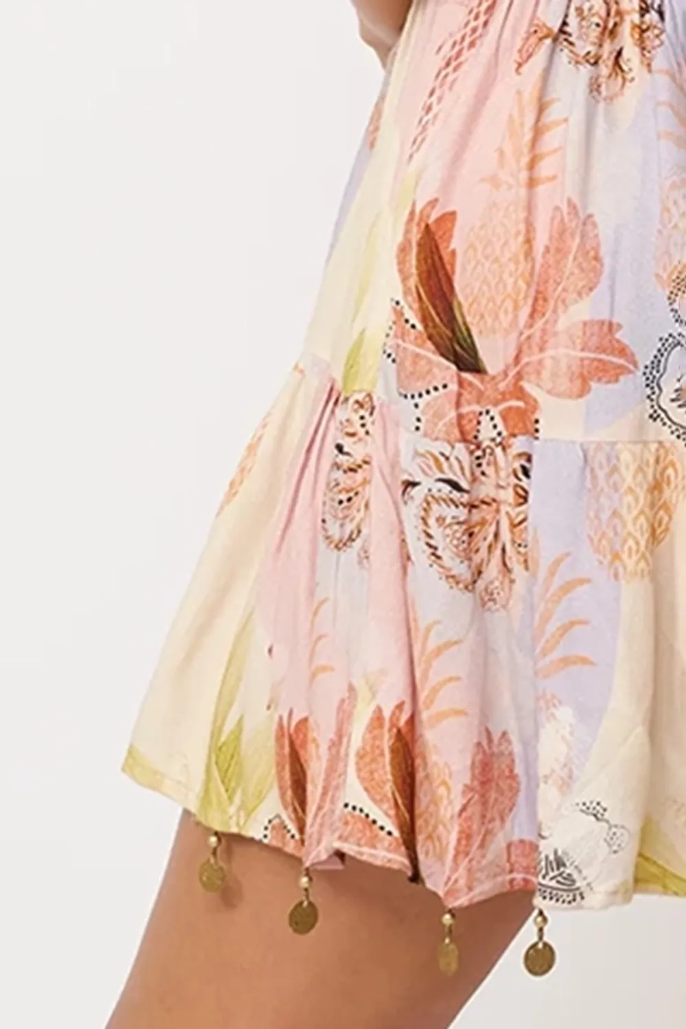 Multicolor Pastel Print Halter Mini Dress