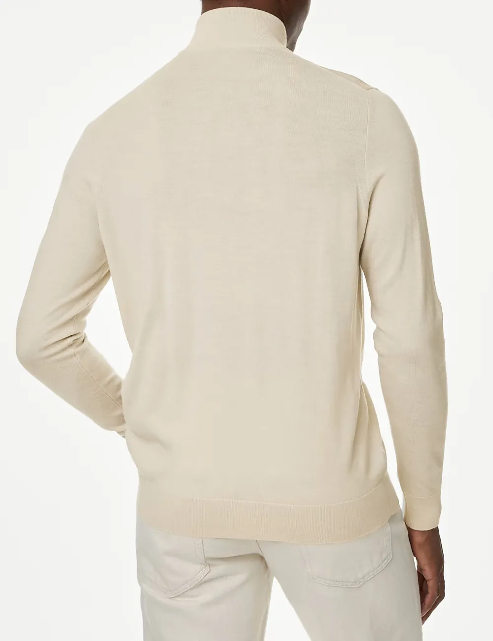 Pure Extra Fine Merino Wool Half Zip Jumper