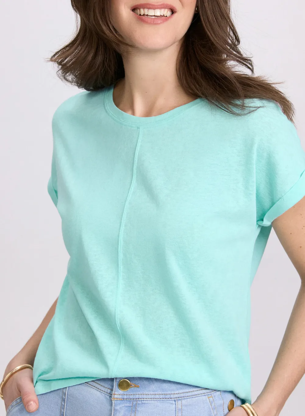 Casual Linen T-Shirt In Pastel Style