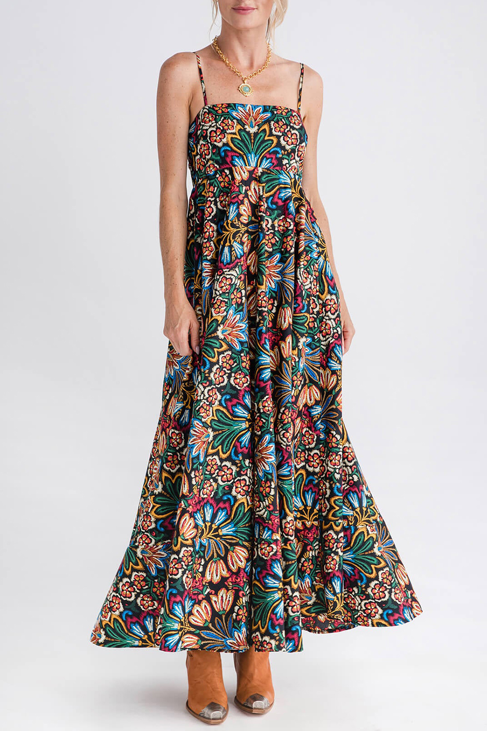 Olivaceous Jaden Maxi Dress - black multi