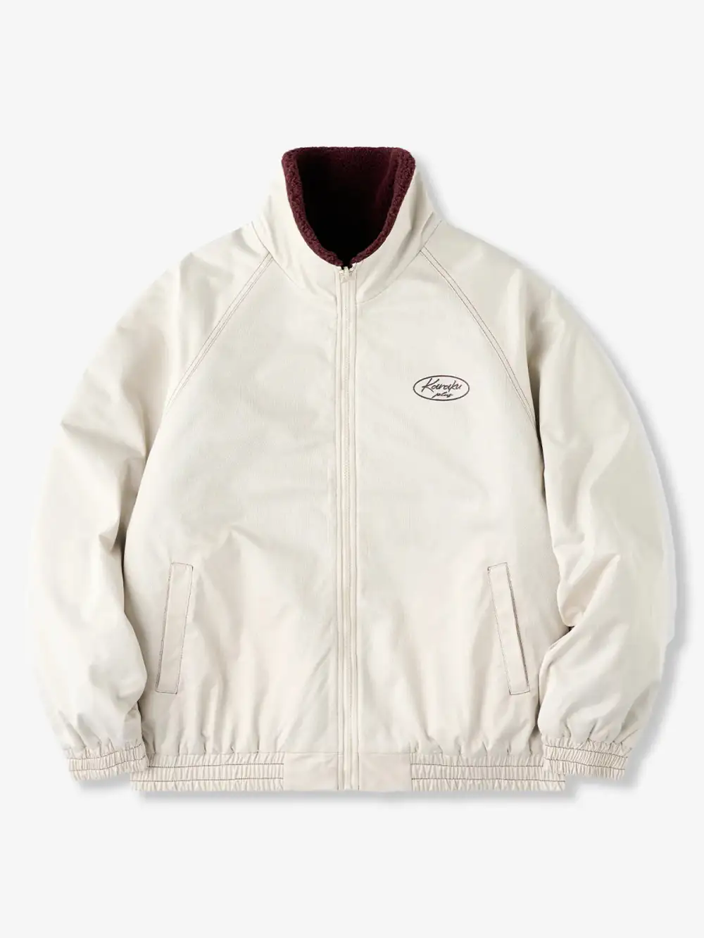 Men'S Fleece Lined Stand Collar Harrington Jacket