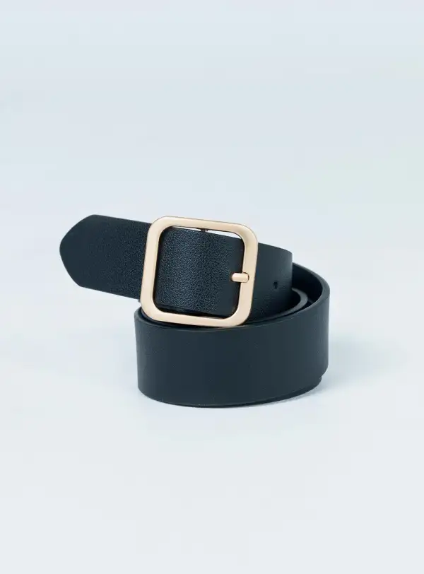 Buckle Faux Leather Refined Detail Belt