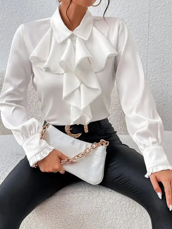 Ruffled Long Sleeve Blouse