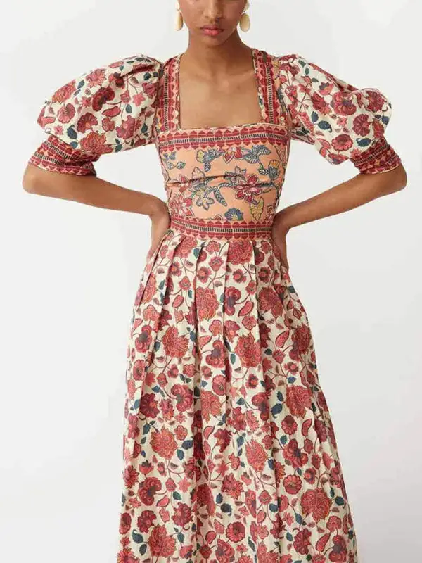 Square Neck Printed Coordinated Set