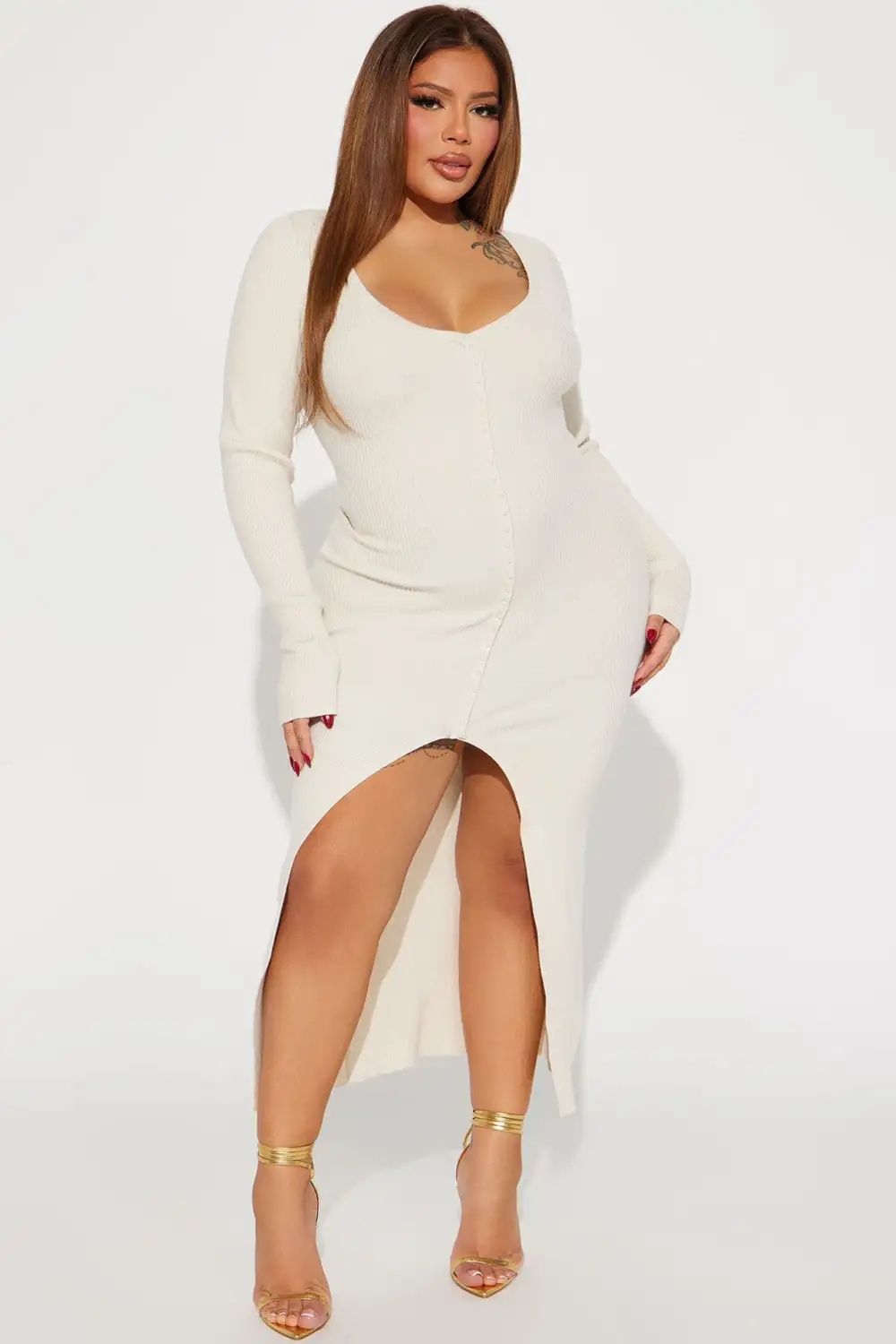 Abby Sweater Maxi Dress - Ivory