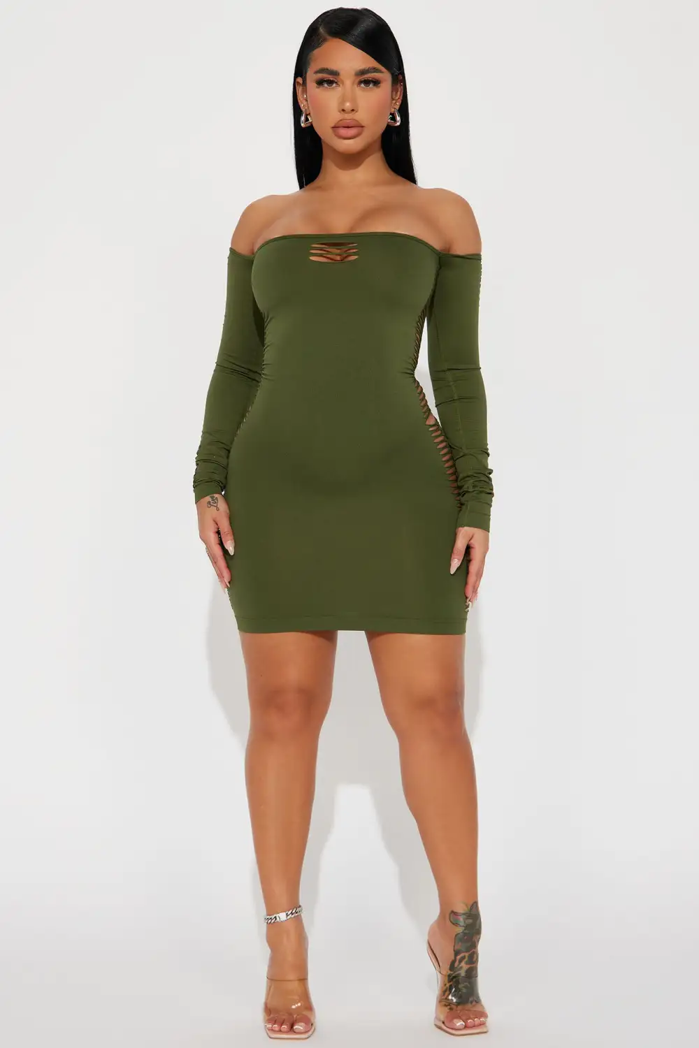 Sarah Seamless Mini Dress - Olive