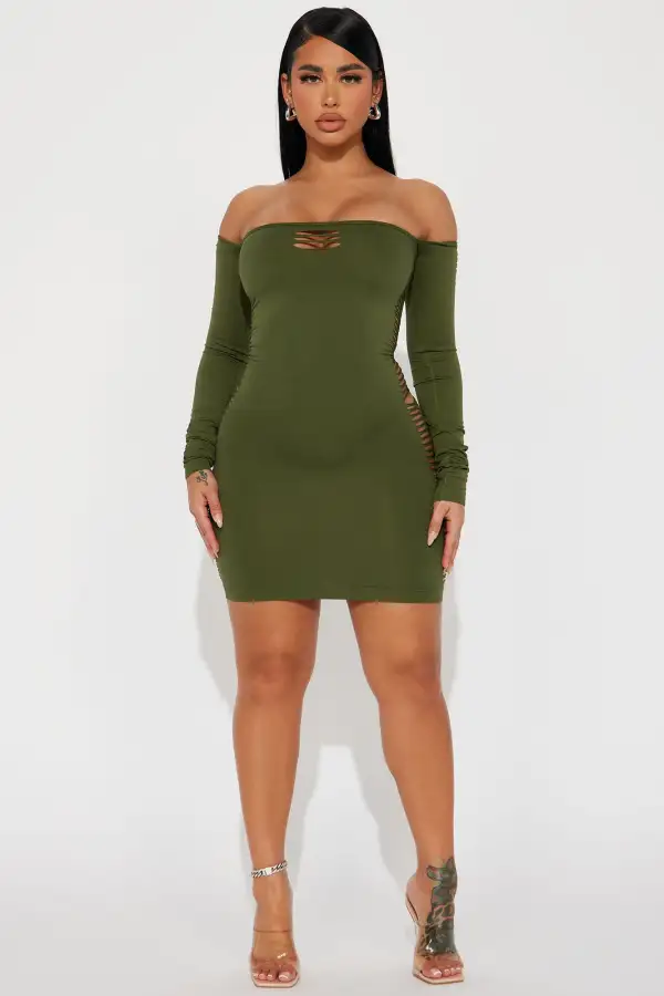 Sarah Seamless Mini Dress - Olive