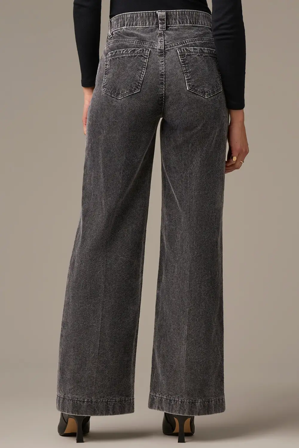 High Rise Wide Leg Pants Washed