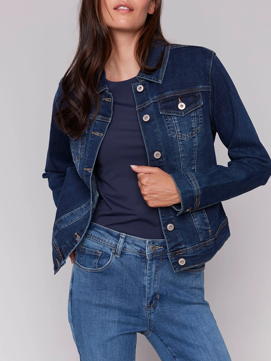 Trendy Stiff Cotton Denim Jacket