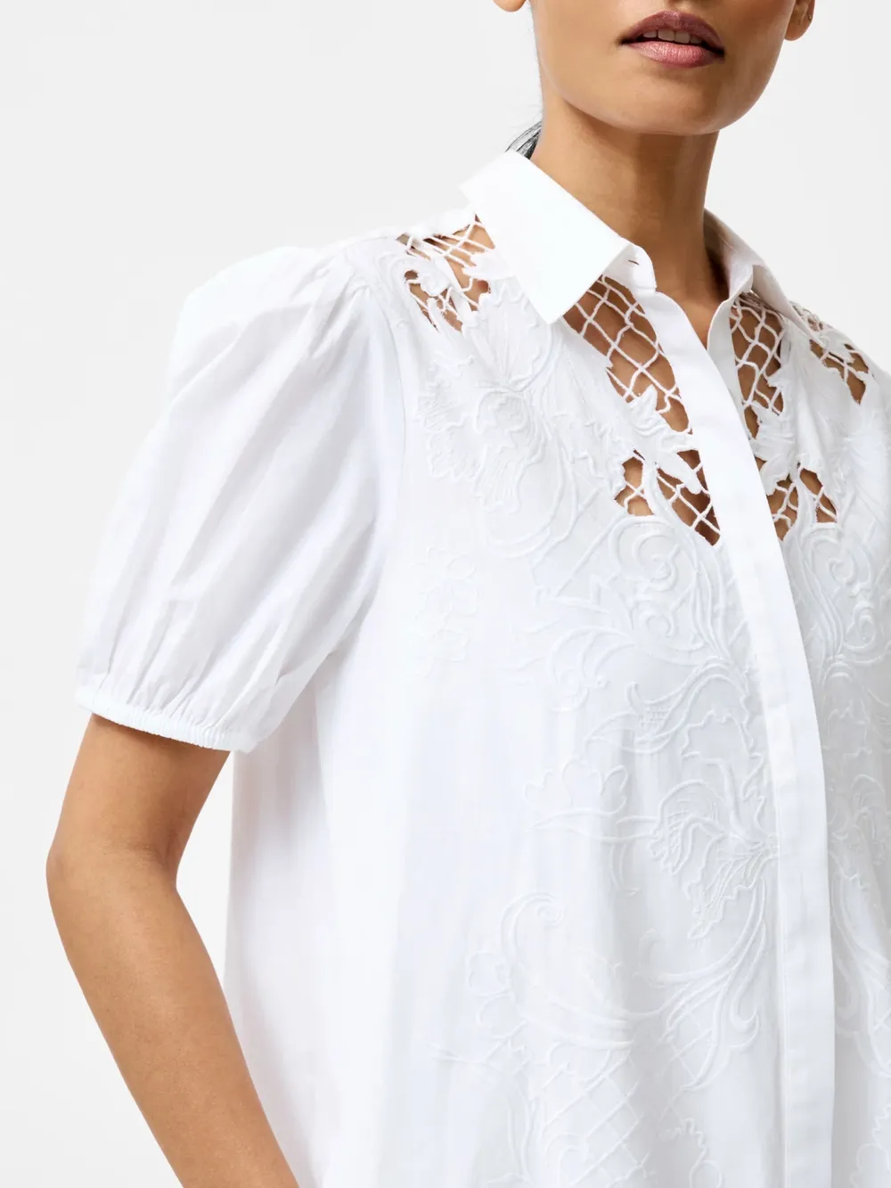 Cotton Art Cut-out Lapel Dress