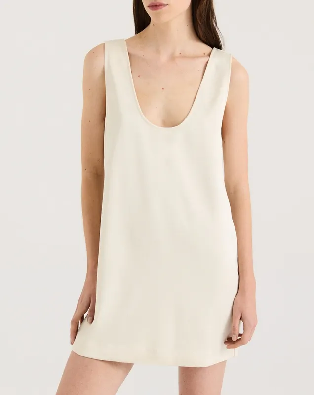 Butter Scoop Neck A-Line Mini Dress