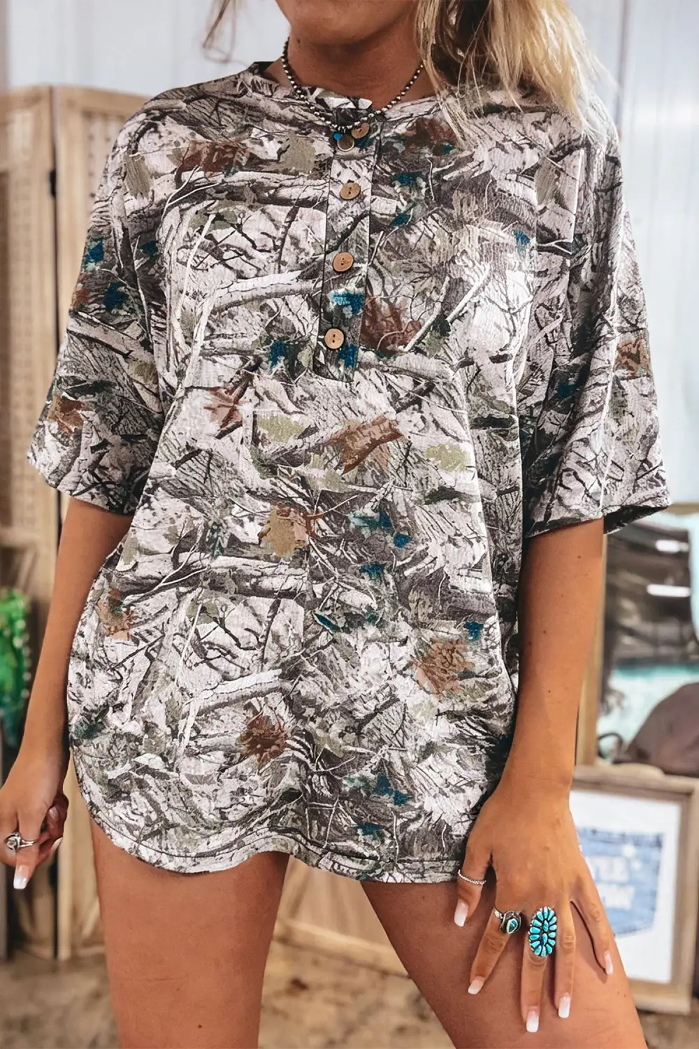Airy Camo Knit Tee