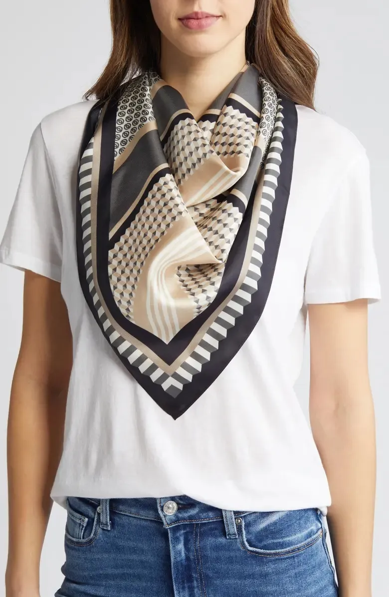 PRINTED SLIK SQUARE SCARF