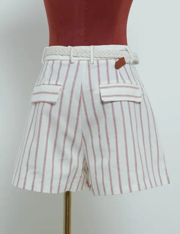 Chic Color Block Zip Open Shorts