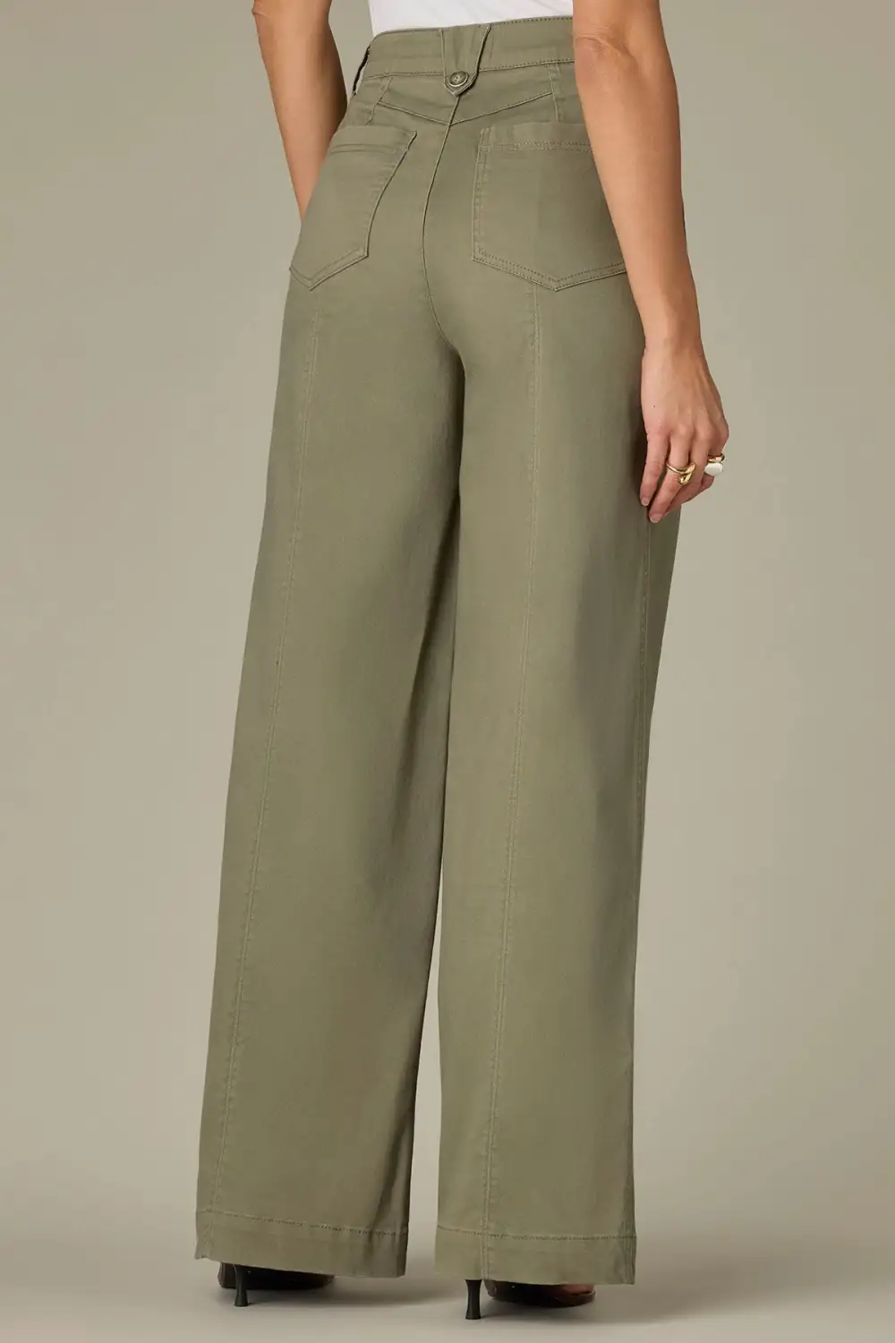  V-yoke Spade Pocket Petite Wide Leg Pants