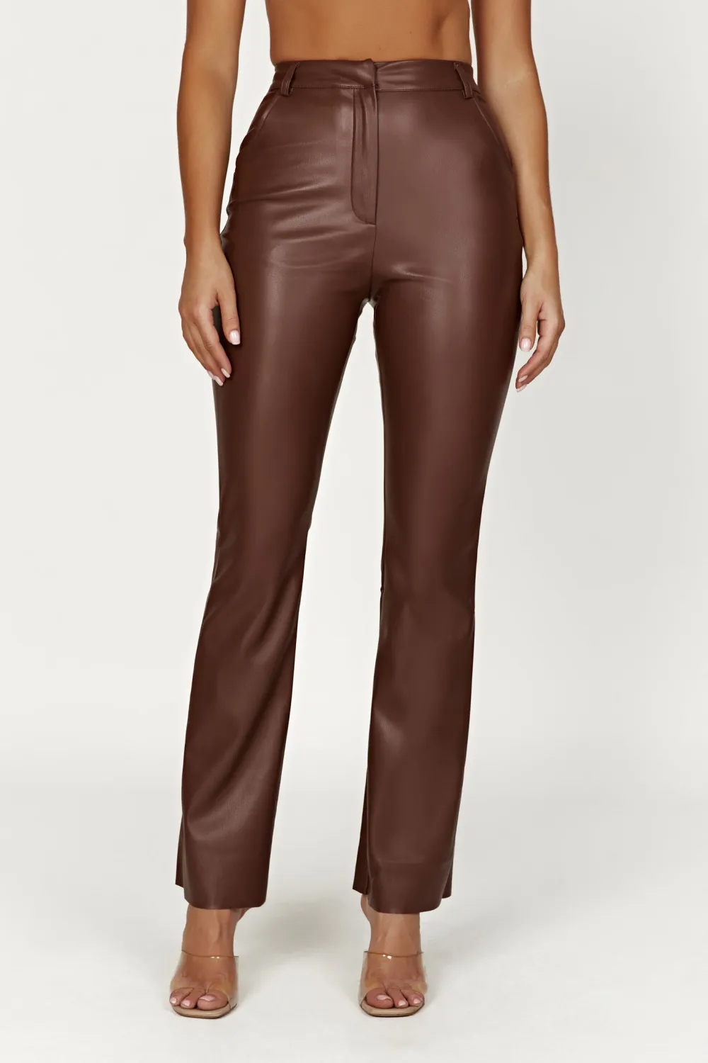 Straight Leg Faux Leather Pants