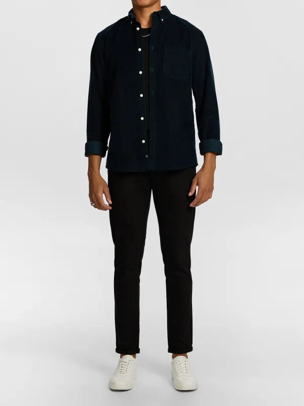 Navy Corduroy Long Sleeve Shirt