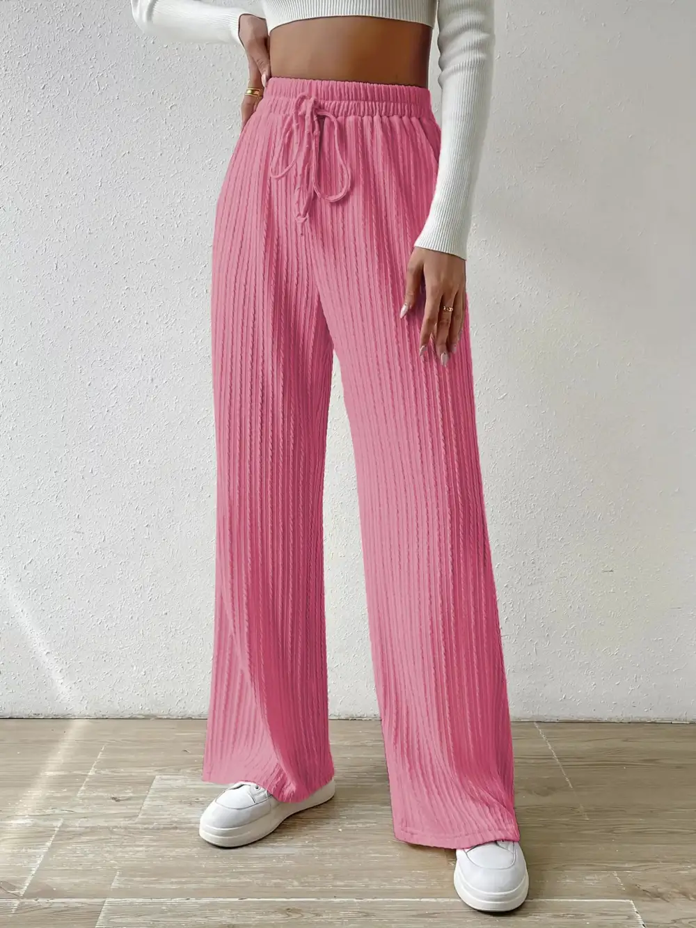 Weekend Drawstring Wide Leg Pants