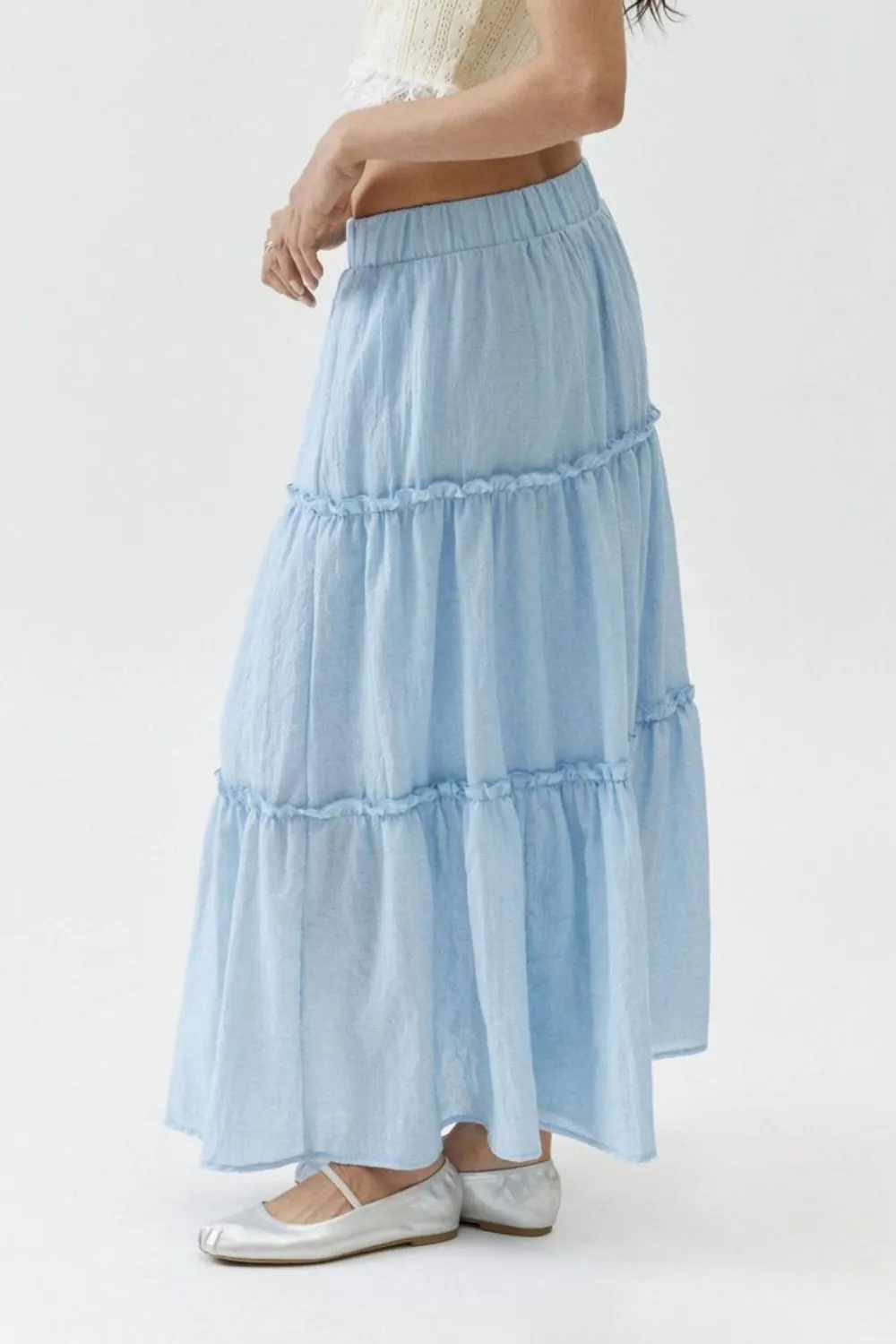 Frill Elastic Waist Mystique Skirt