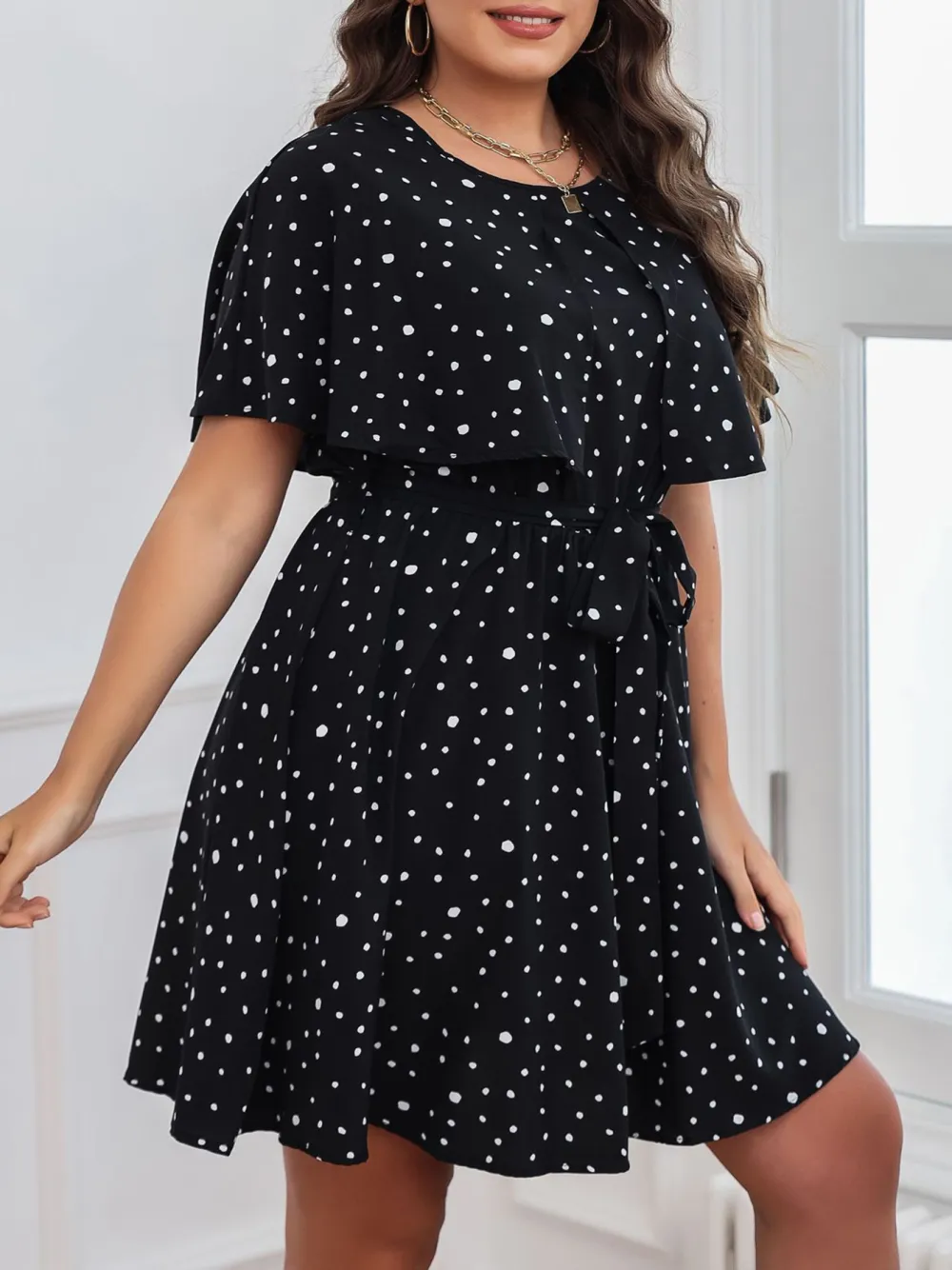 Polka Dot Black Dress