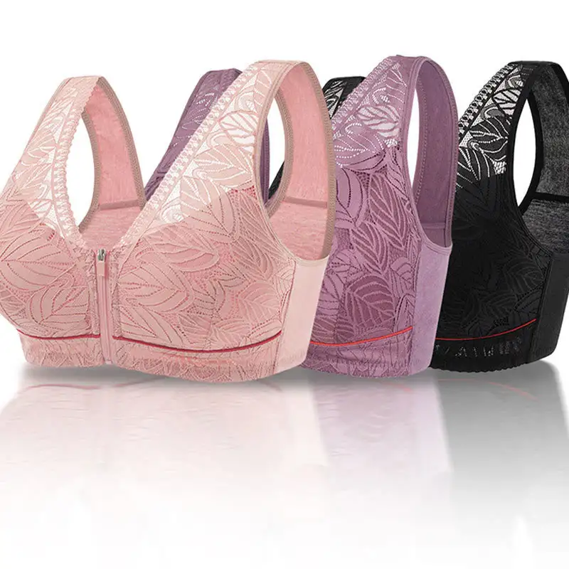 Front Zipper Push Wireless Bra