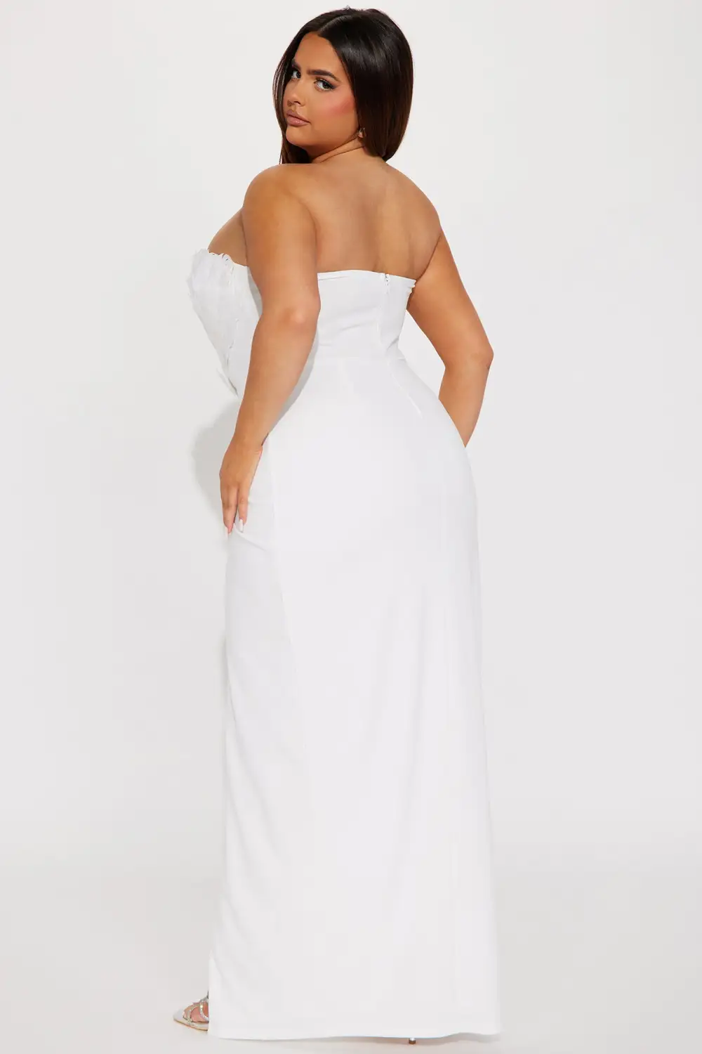 Savina Feather Maxi Dress - Ivory