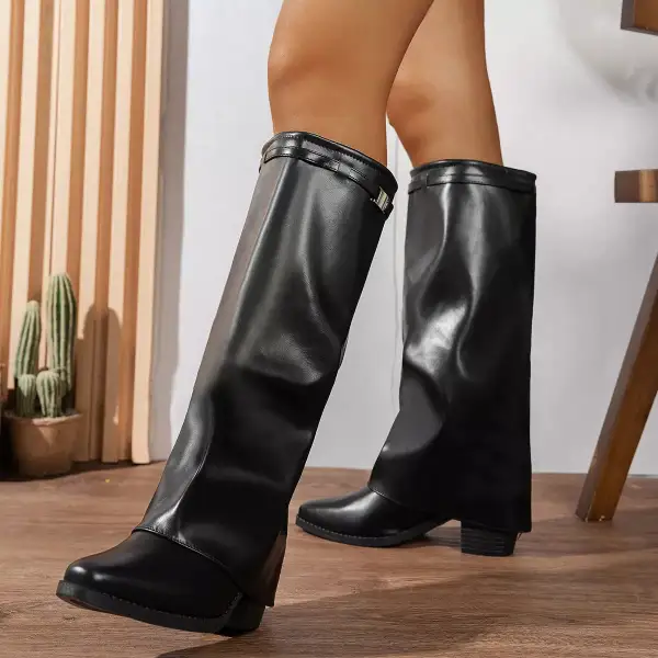 Knee High Block Heel Boots