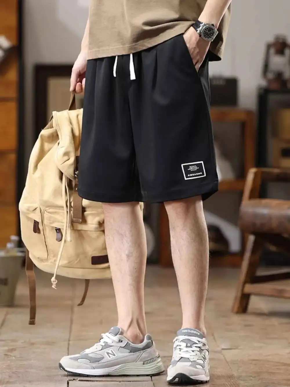 Casual Loose-Fit Drawstring Shorts