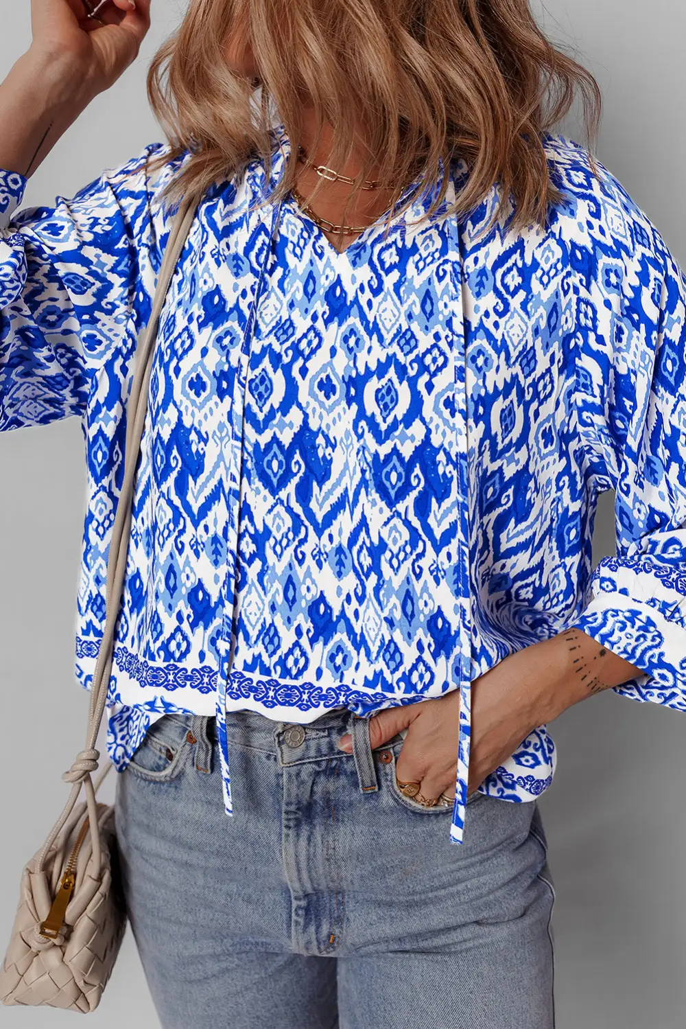Abstract Print Boho Blouse