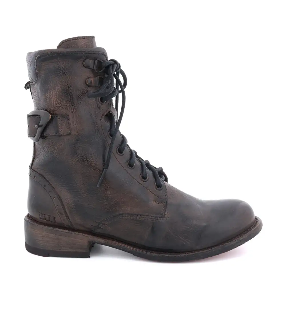 Lace-Up Buckle Brogue Reinforced Ankle Boots