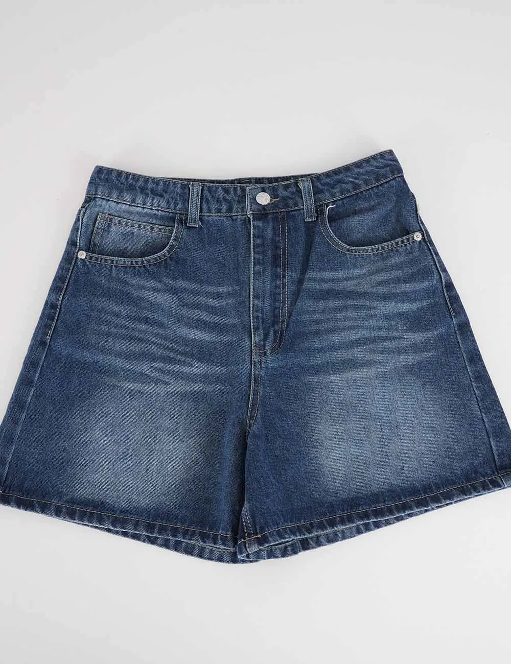 Casual Basic Jeans Wide Leg Denim Shorts