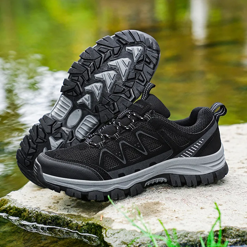 Men's Hiking Shoes Outdoor Non-Slip Trekking Boots Wear-Resistant Large Size Camping Athletic Running Trail Shoes