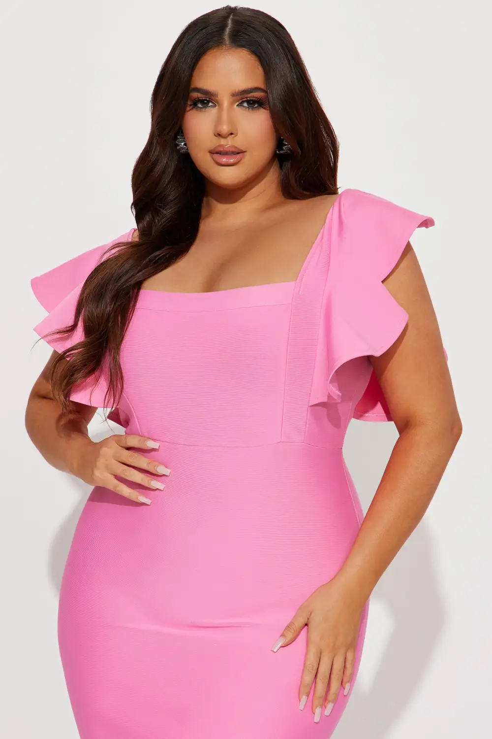 Elyse Bandage Midi Dress - Pink