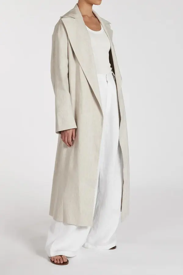 NATURAL LINEN BLEND COAT