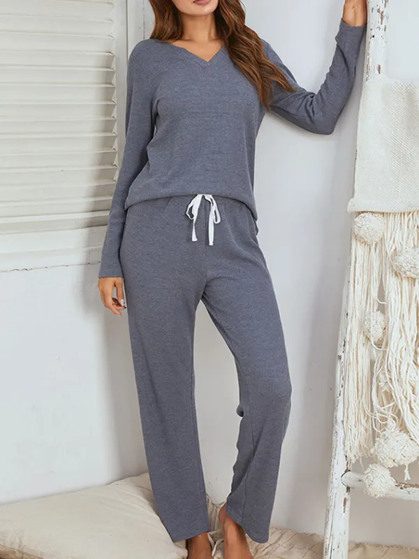 Loose Plain Casual Lounge Set