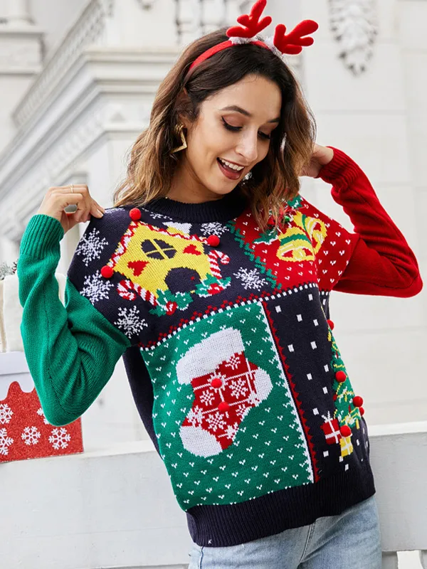 Christmas Snowflake Jacquard Knitted Sweater