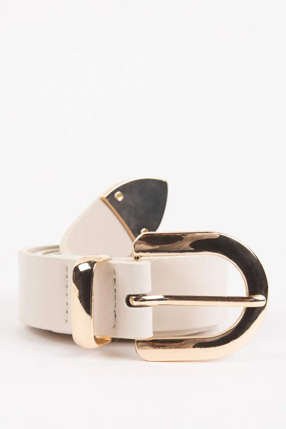 Casual Women's Beige Leather Belt