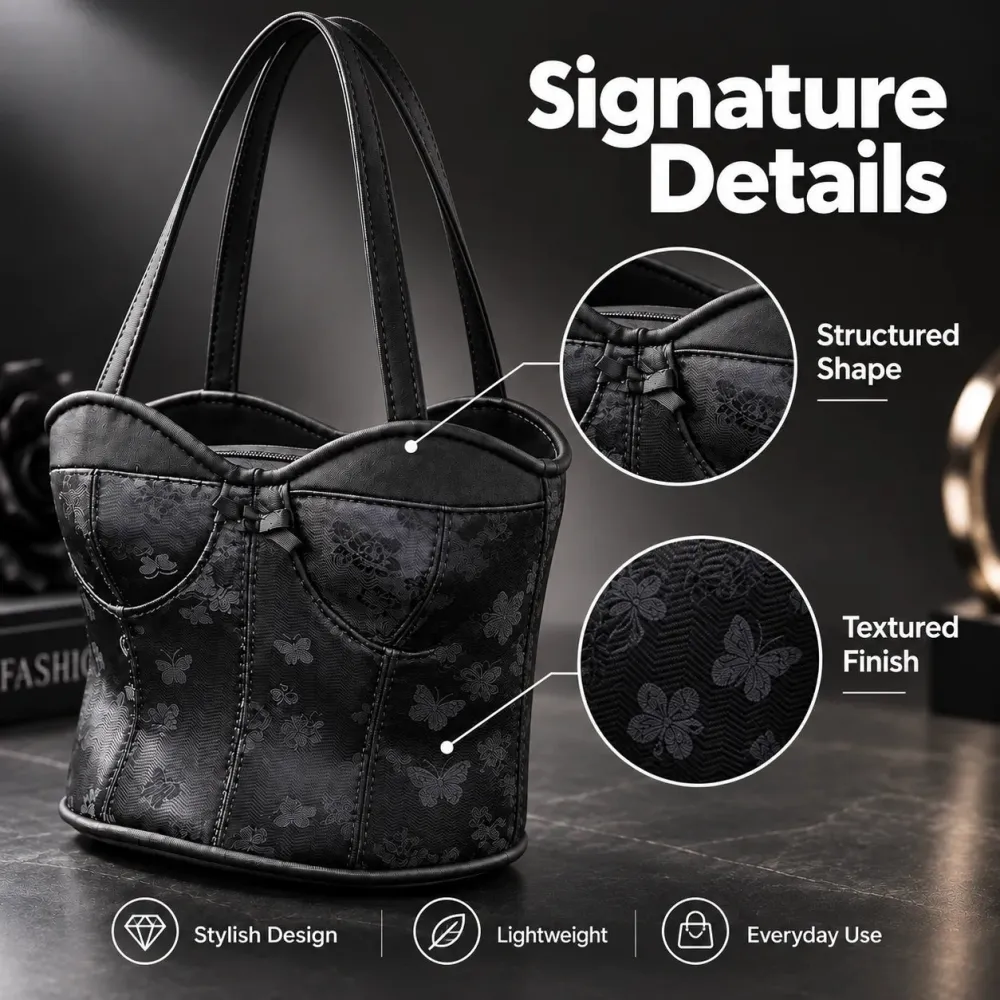 🖤👜 Corset-Style Handbag — Bold Lace-Up Design with a Chic Gothic Edge