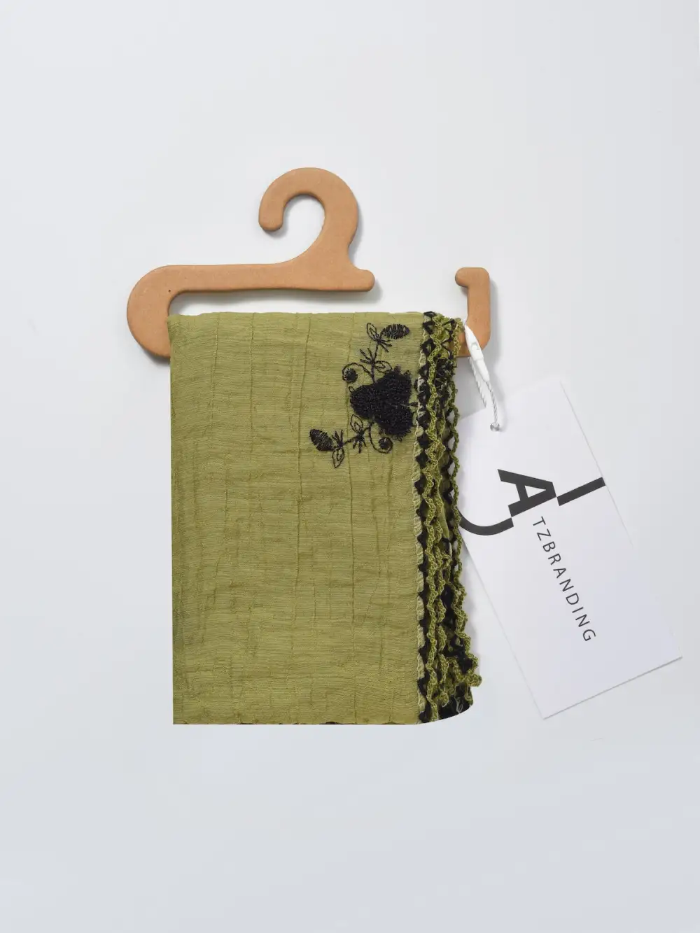 Soft Botanical Print Triangle Scarf
