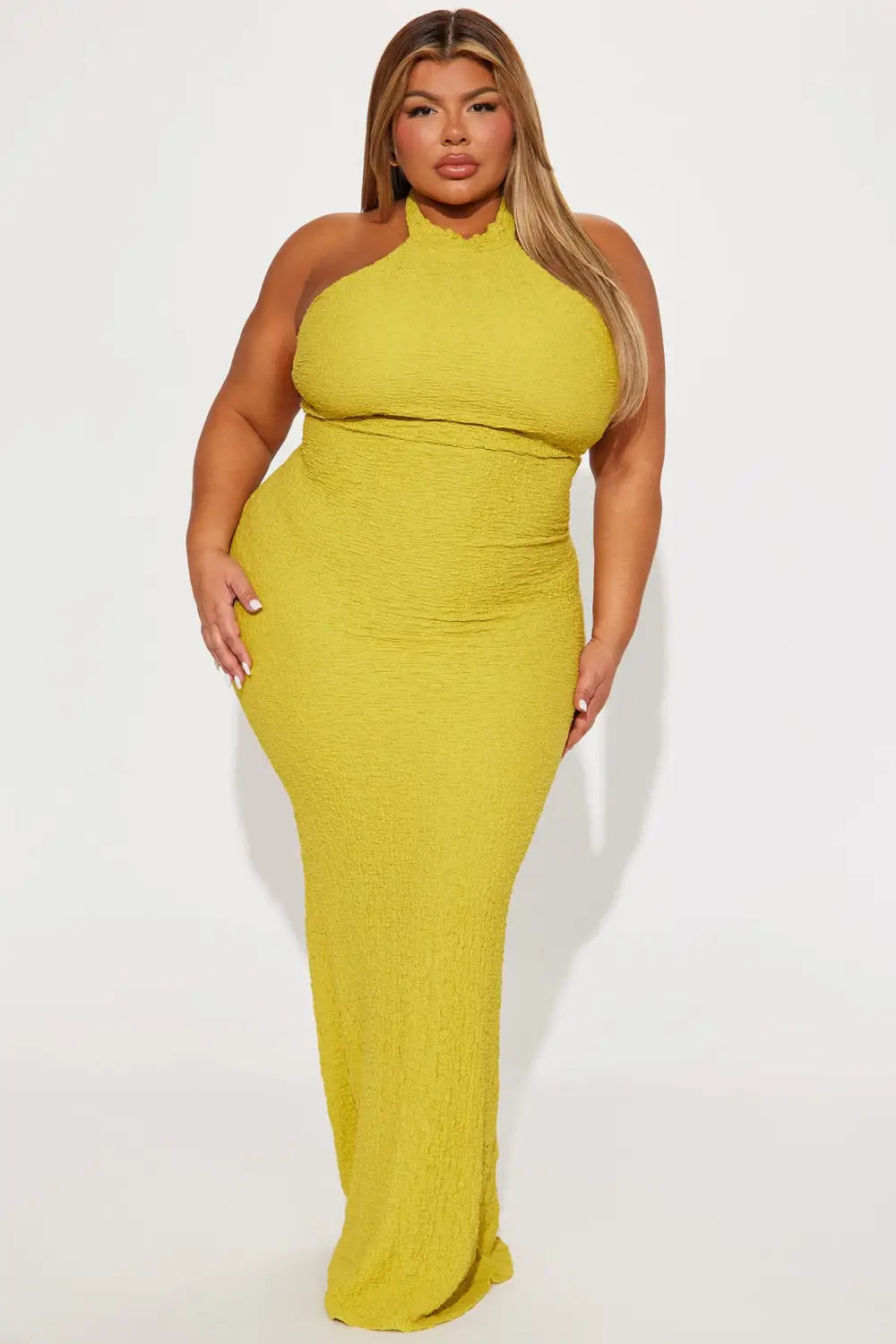 Taelynn Textured Maxi Dress - Chartreuse